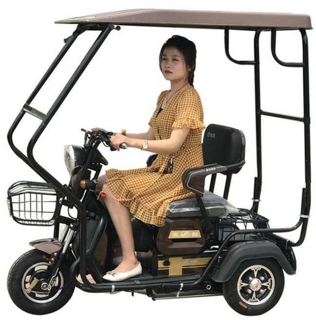 전기 세발 자전거 8a 30km 픽업카 형 삼륜자전거 집앞 안전 48V 덮개, 단독 캔버스 촬영