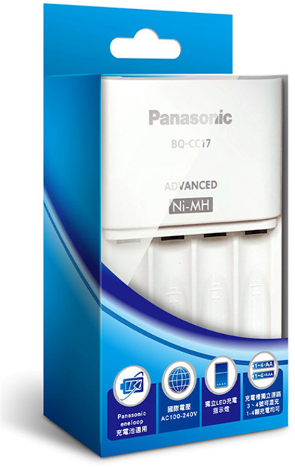 Panasonic 國際牌 BQ-CC17 智控四槽電池充電器 公司貨 國際電壓, 1個