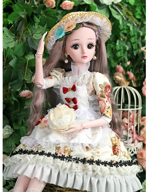 [미미사몰] 로맨틱 Yitian 시뮬레이션 구체관절인형 60cm 대형 공주여아 생일 선물세트, 10) 비비안 공주, 1개