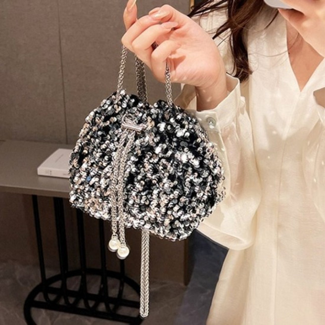 여성 트윙클 스팽글 복조리 크로스백 가방 숄더백 여 복조리가방 스팽글 작은가방