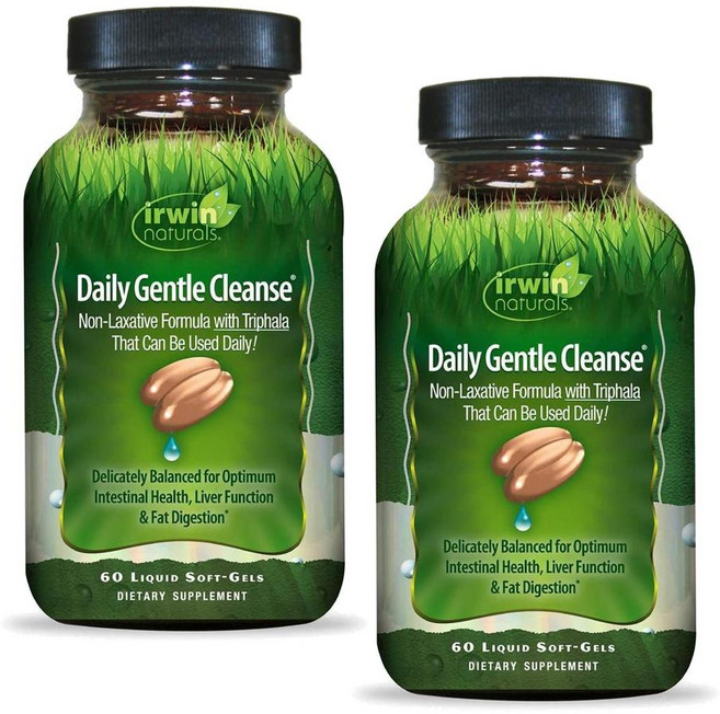 어윈내추럴스 데일리 젠틀 클렌즈 트리팔라 오메가3 소프트젤 Irwin Naturals Daily Gentle Cleanse, 2개, 60정