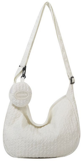 韓國雲朵包 花朵包 包包 女 簡約帆布單肩斜挎包, 白色