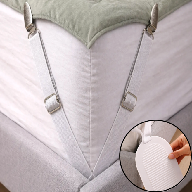 리빙에이드 밀림방지 침대패드 고정집게, 4개, 백색