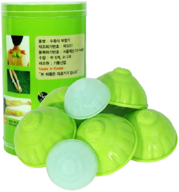 기황산업 실리콘 부항기 세트 7p 수동식 원터치 실리콘 부항기 소형 중형 혼합, 1세트