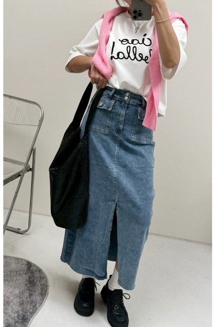 牛仔長裙