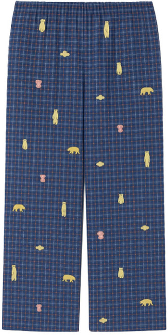 BYC 여성 40수 순면 체크 바지 파자마 9부 하의 홈웨어 1매입 3034