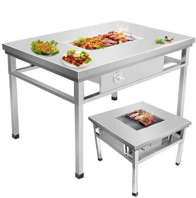 업소용 고기 불판 철제 바비큐 고깃집, 120x80x75 그릴망 50x30 C, 1개