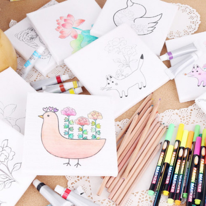 민화그림그리기 캔버스액자만들기, 모란품은닭, 1개