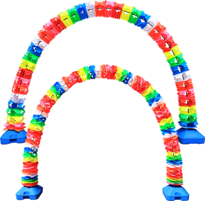 플라스틱무지개가랜드 오픈행사 입구장식 개업아치 핸드폰매장꾸미기, 플라스틱무지개가랜드(사각), 1개
