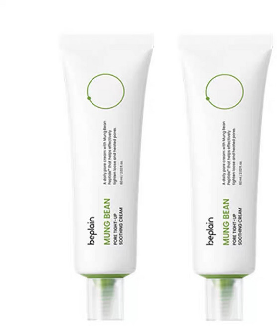 비플레인 녹두 모공 타이트업 수딩 크림, 2개, 60ml