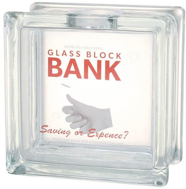 덜튼 유리 블록 뱅크 스퀘어 저금통, 1개