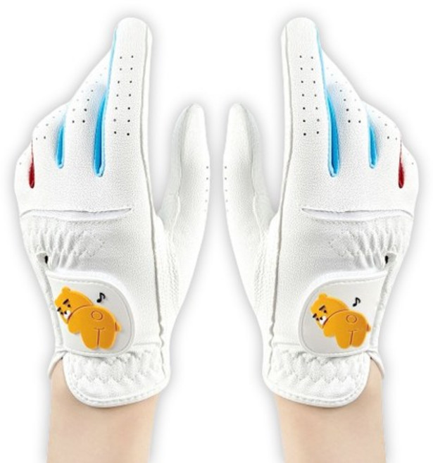 카카오프렌즈골프 아동용 라이언 라이크라 골프장갑 양손용, 화이트, 1세트