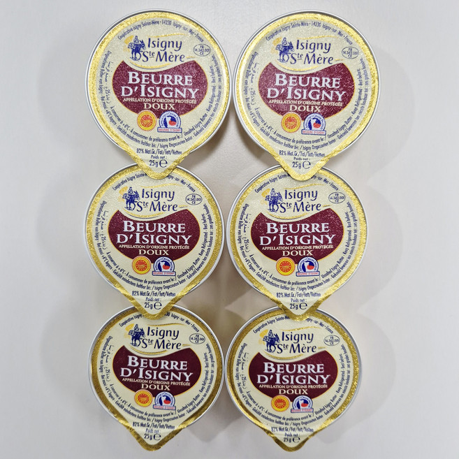 AOP 이즈니 무염 버터 포션 25g x 6개 프랑스 천연버터