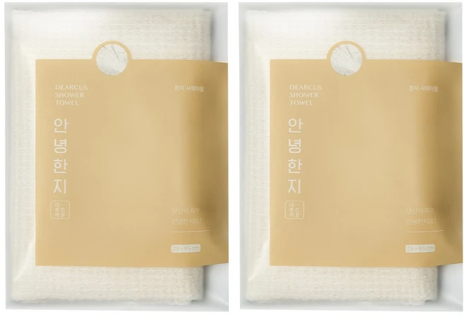 디어커스 더 부드러운 안녕한지 샤워타월, 1개입, 2개 - 쿠팡