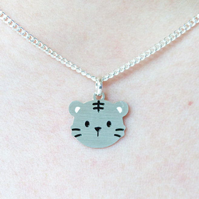 르클레보 아기호랑이 미아방지 유아동 실버목걸이/SN9402