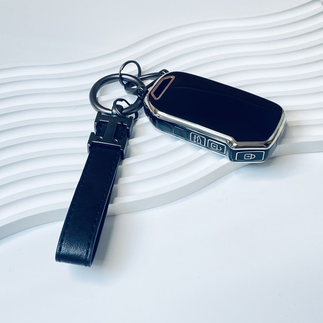 메이루이 기아 4버튼 5버튼 7버튼 9버튼 스마트키 키케이스 키링 세트, AK-01, 검정색