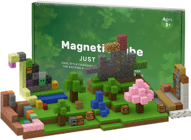 마크 자석 블럭 네더포탈 웰키 마그네틱 자석 블럭 시리즈 큐브 피규어, 02.생존자의 작업장 마을, 1개