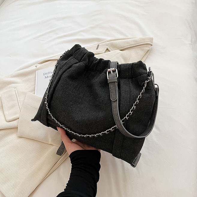 에쥬아 데일리 크로스백 데님 캐주얼 여성 체인 크로스백