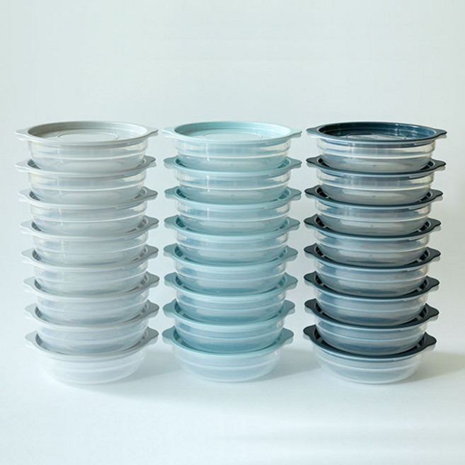 리빙안 전자렌지 햇반용기 냉동밥용기 450ml, 32세트, 스카이블루