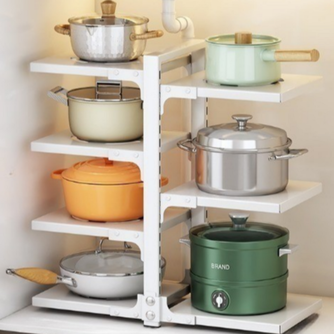 리비움 스탠드 높이조절 후라이팬 정리대 싱크래 정리 선반