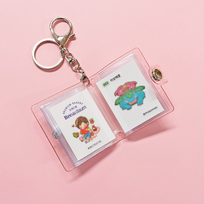 미니 증사 바인더 띠부띠부씰 증명사진 포켓몬 띠부씰 정리 앨범, 옵션 02 초미니 증사바인더, 글리터핑크