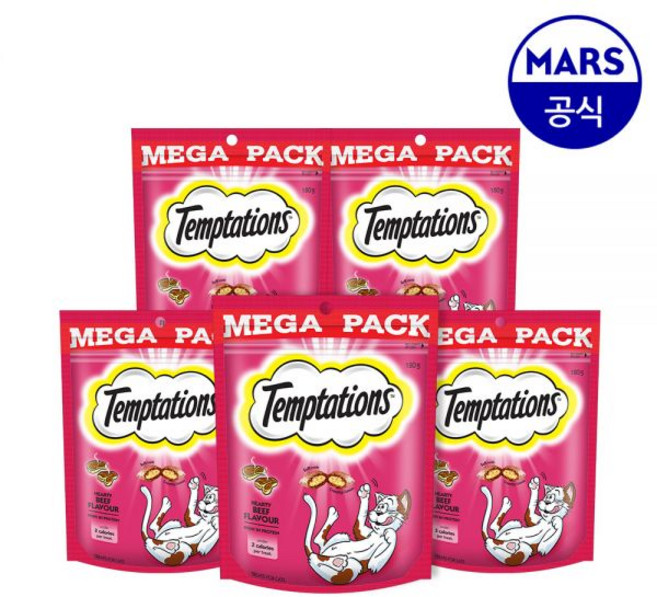 템테이션 풍미가득 소고기맛 180g 5개입세트, 1.템테이션 풍미가득 소고기맛180gx2, 7.템테이션 헤어볼 컨트롤 130gx3, 1.맥세이프 스마트톡+리무버블 스티커 4종