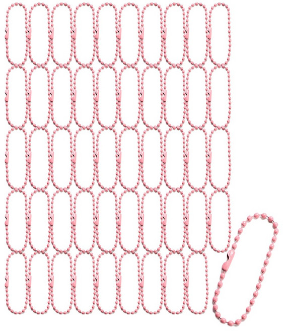 칼라군번줄 WDS, 50개, 핑크