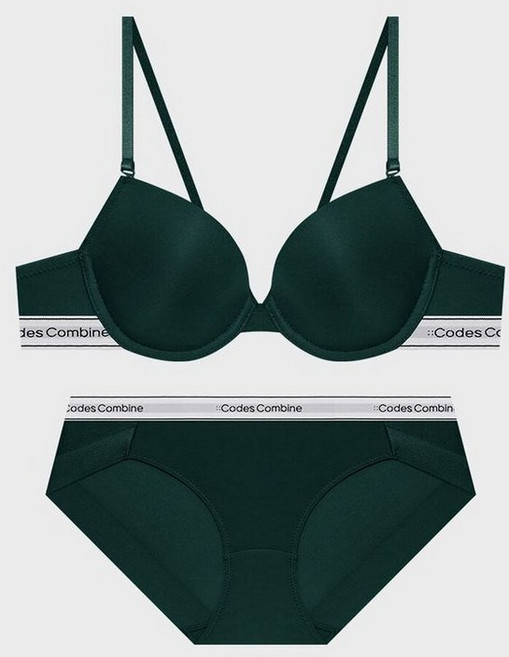 코데즈컴바인 이너웨어 더블 라인 베이직 브라팬티세트_틸그린 279161