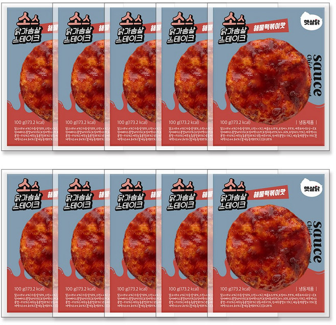 햇살닭 소스 닭가슴살 스테이크 해물떡볶이맛 (100g), 100g, 20개