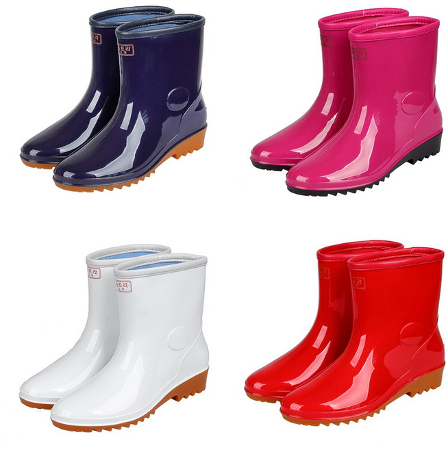 국산 프리미엄 발목장화 반장화 고무 위생 여성 남자