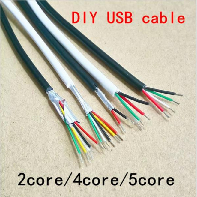 DIY UL2464 28 AWG 5 코어 케이블 USB 마우스 키보드 데이터 케이블 4 도체 실드 없음 외경 5m 10m 15 m 20, 04 5 Core White, 02 5미터, 1개