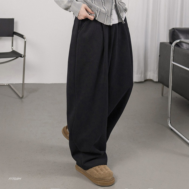 FITOJIM 남자 트레이닝바지 원턱 벌룬 와이드팬츠 츄리닝 바지