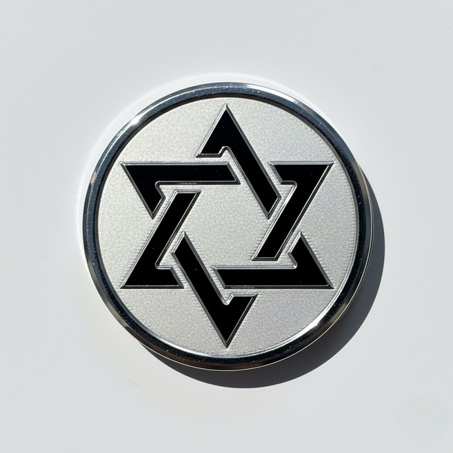 CNC가공 다윗의별 골프 볼마커 자석클립 종이포장 세트, 1개, 검은별