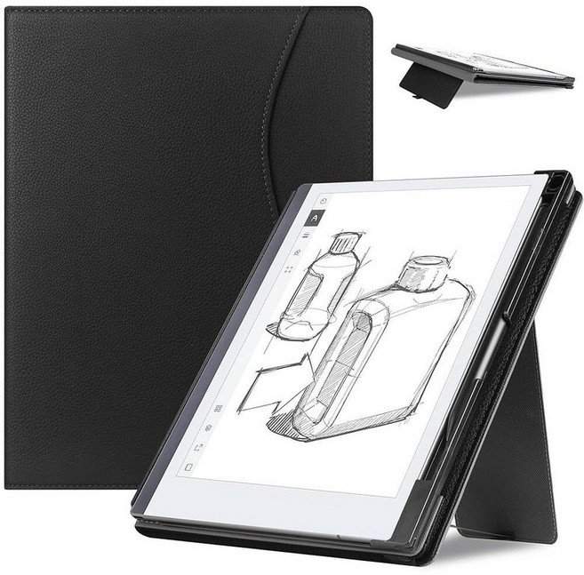 KuRoKo Remarkable 2 디지털 페이퍼 태블릿 10.3인치 포켓 및 펜 홀더 포함 펜촉 보관 10.3인치 127631, 블랙