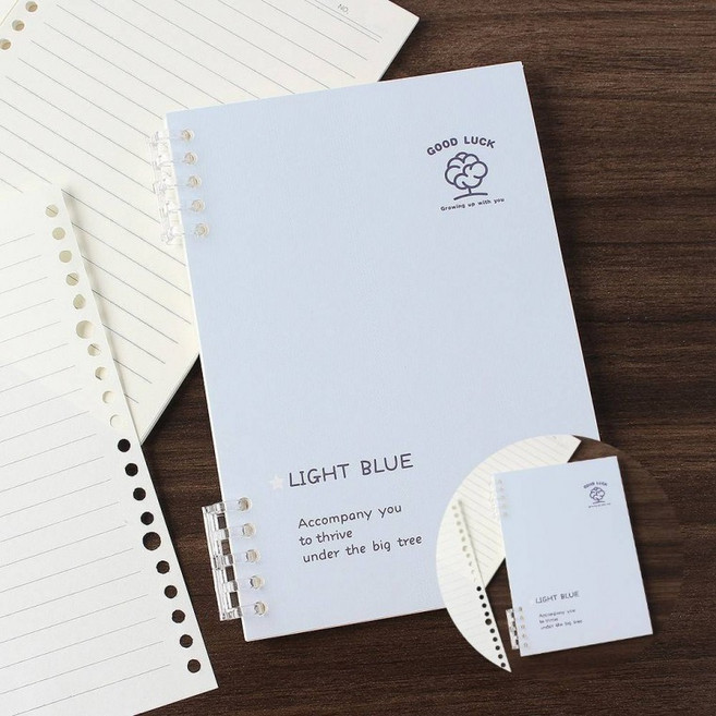 A5 루스리프 유선 노트 2p세트 60매 블루 영어노트 필사노트, 1개, 상세페이지 참조