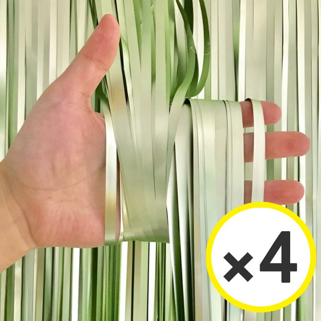 생일파티 용품 파티커튼 42컬러 홀로그램/새틴 무광/파스텔/샤이니 포토존 소품 은박 수술 가랜드 커튼 [에브리띵스마일], 새틴 라임그린, 4개