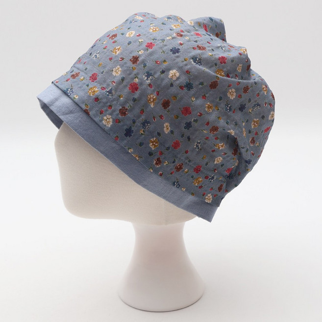에스랑 코지플라워 여성 항암모자 면 두건 꽃무늬 비니 데일리 부드러운 두건모자
