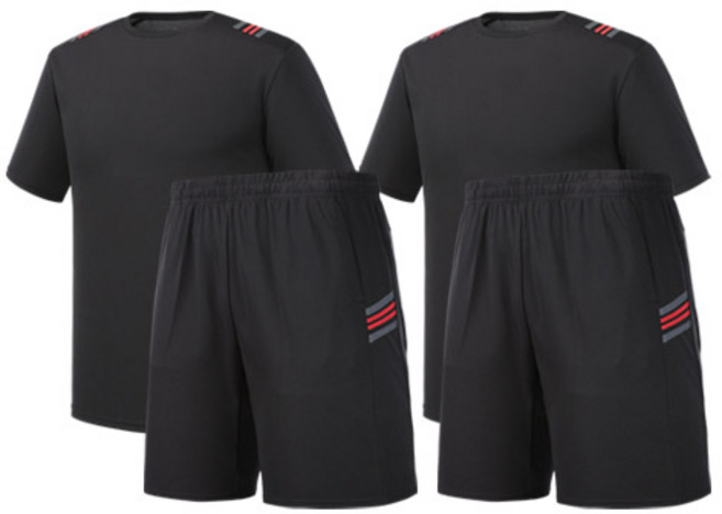 [2세트] 남성 제로 쿨론 스포츠 반팔 상하 세트 SWT01 여름 기능성 반바지 반팔 트레이닝복 스판 러닝 헬스 마라톤 운동 SET 남자