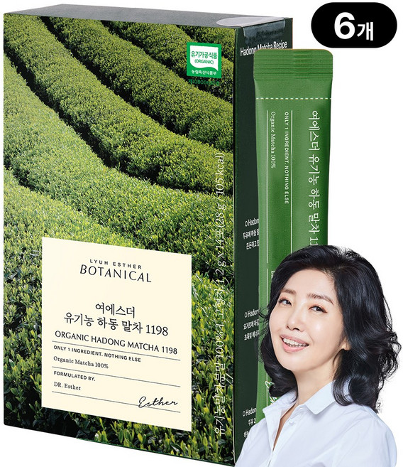 본사직영 여에스더 유기농 하동 말차 1198 l 국내산 세레모니얼 등급 100% 유기농 말차 l, 2g, 6개, 14개입