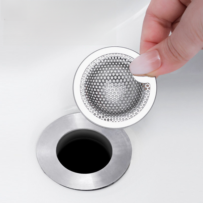 마켓피아 욕조거름망 세면대 욕조 머리카락 욕실 거름망 8개입, 실버