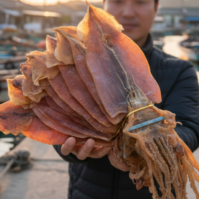 산들해 동해건조 마른오징어 한축 건오징어, 1박스, 1.2kg (20미)