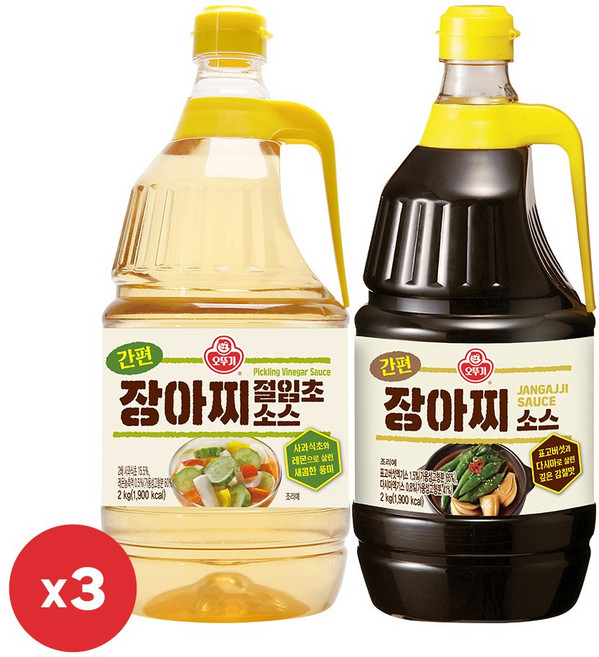 오뚜기 간편 장아찌 절임초소스 2kg 3개+간편장아찌소스 2kg 3개(총 6개), 6개, 2L