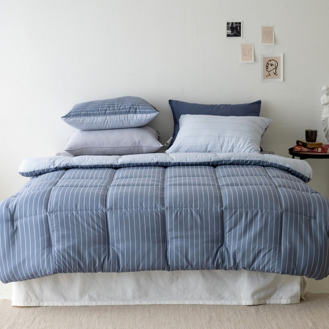 멜루나 스트라이프 알러지케어 사계절이불 부드러운 양면 이불세트