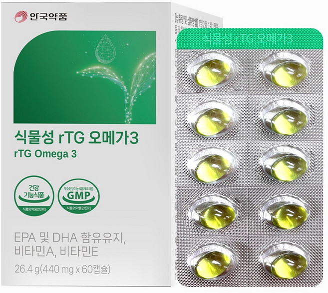식물성 rTG 오메가, 1개, 60정