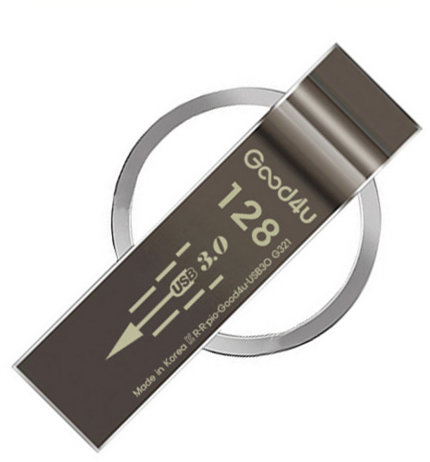 굿포유 USB3.0 G321 USB메모리 128GB 메탈 키링, 1개