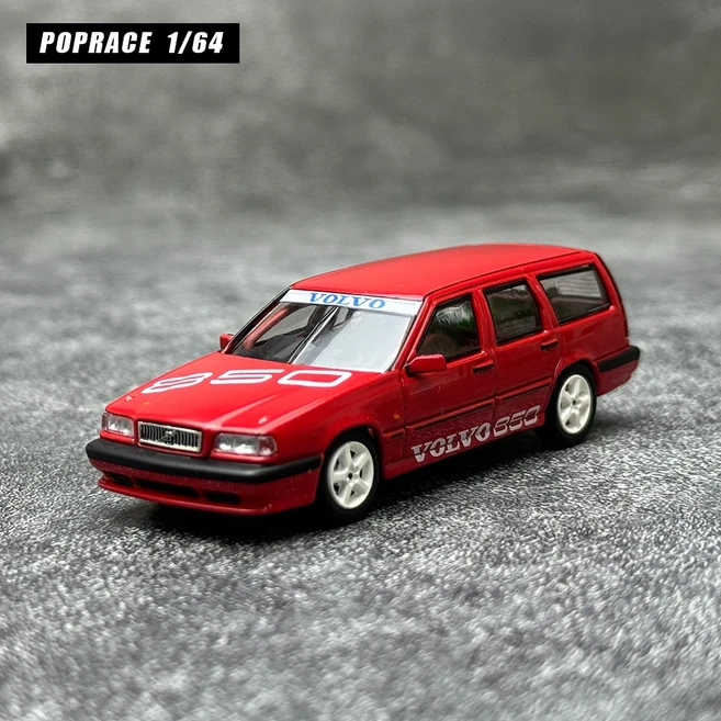 POPRACE 1:64 스케일 New Volvo 850 Estate Travel Edition 다이캐스트 모델 자동차 정적 디스플레이 휴일, 01 China Mainland, 01 빨간색