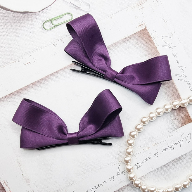 에떼리본 세틴포인트리본집게핀2P H128 청순엘프 8cm집게핀