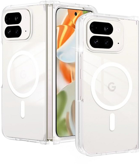 GUAGUA Google Pixel 10 Pro Fold ケース MagSafe対応 무선 충전 고급 매트 마감 반투명 충격에 강함 미끄럼 방지 지문 방지 반투명 구글 픽셀 10 Pr