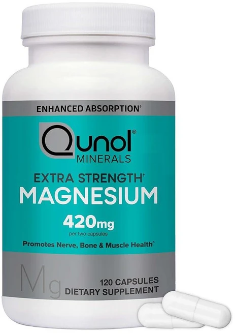 큐놀 엑스트라 스트렝스 마그네슘 420mg 캡슐 120정, 120 Count (Pack of 1), 1개 - 쿠팡