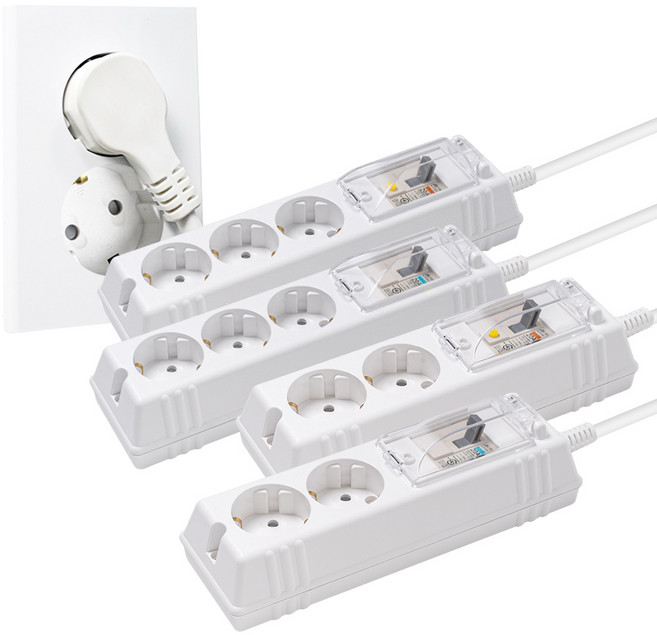 몬스터탭 국산 4000W 고용량 고전력 에어컨 건조기 세탁기 멀티탭 슬림플러그, 1개, 배선차단 2구 화이트, 45cm